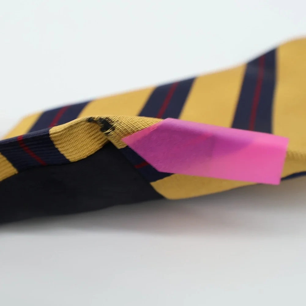 Brooks Brothers Pure Silk Striped Necktie Yellow Navy Red Made in USA 60
